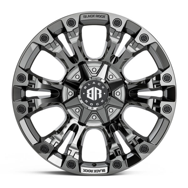 BLACK ROCK FORCER BLACK CHROME 4X4 RIMS FOR OFF-ROAD TRUCK SUV 4WD