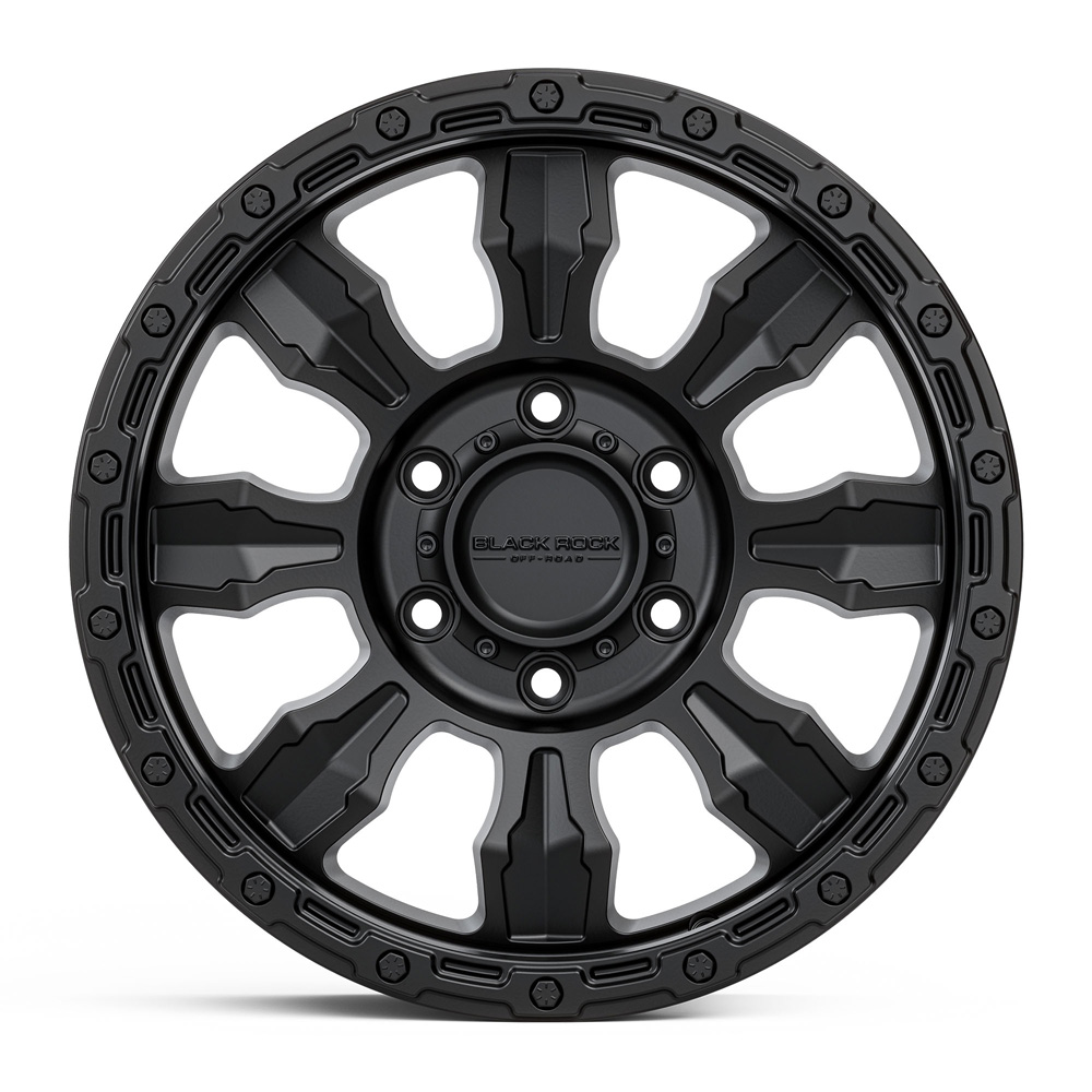 Black Rock Venture Satin Black Wheels Off Road 4x4 Rims 0959