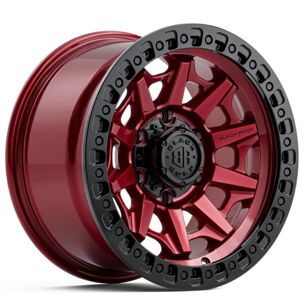 BLACK ROCK CAGE ILLUSION RED BLACK RING 4X4 RIMS FOR OFF-ROAD TRUCK SUV 4WD