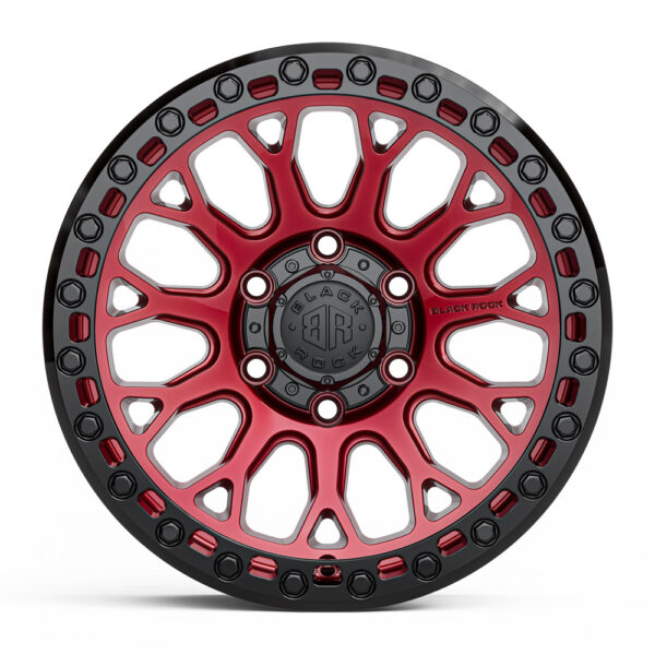 BLACK ROCK SPIDER ILLUSION RED BLACK RING 4X4 RIMS FOR OFF-ROAD TRUCK SUV 4WD 17 INCH 18 INCH