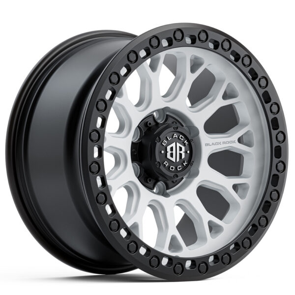 BLACK ROCK SPIDER SATIN WHITE BLACK RING 4X4 RIMS FOR OFF-ROAD TRUCK SUV 4WD 17 INCH 18 INCH